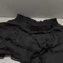 Aoudery Flowy Shorts for Women Casual Boho Ruffle Tiered Skorts High Waist Mini Skirts Golf Tennis Crochet Shorts XL, Black