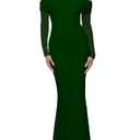 BORIFLORS Women's Elegant Off The Shoulder Bodycon Long Sleeve Maxi Dress Mesh Cocktail Party Wedding Guest Formal Dresses, Size: M