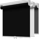 Cordless Roller Shades Blackout Blinds for Windows Room Darkening Rolled Up Shades with Spring System, UV Protection Window Shades Door Blinds for Home and Office (Black, 23" W x 72" H)