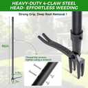 Stand Up Weed Puller Tool, 46" Adjustable All-Metal Long Handle Weeder with 4-Claw Steel Head, Remove Weeds by Roots Without Bending or Kneeling, Heavy Duty Garden Tool Back & Knee Friendly