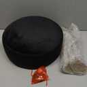 LUE BONA Vanity Stool, Black Vanity Stools for Makeup Room, Round Ottoman Foot Stool, Velvet Footrest Vanity Chair for Bathroom Vanity, Bedroom, Living Room, Entryway, Offices