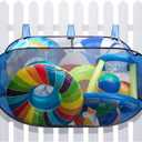 Adnee 60 x 30 x 24 Inches Pop-Up Pool Float Storage Bag,Hanging Mesh Pool Organizer for Fence Pool Side,Foldable Pool Toy Storage Mesh Basket for Floats,Balls,Inflatable Toys and Pool Accessories