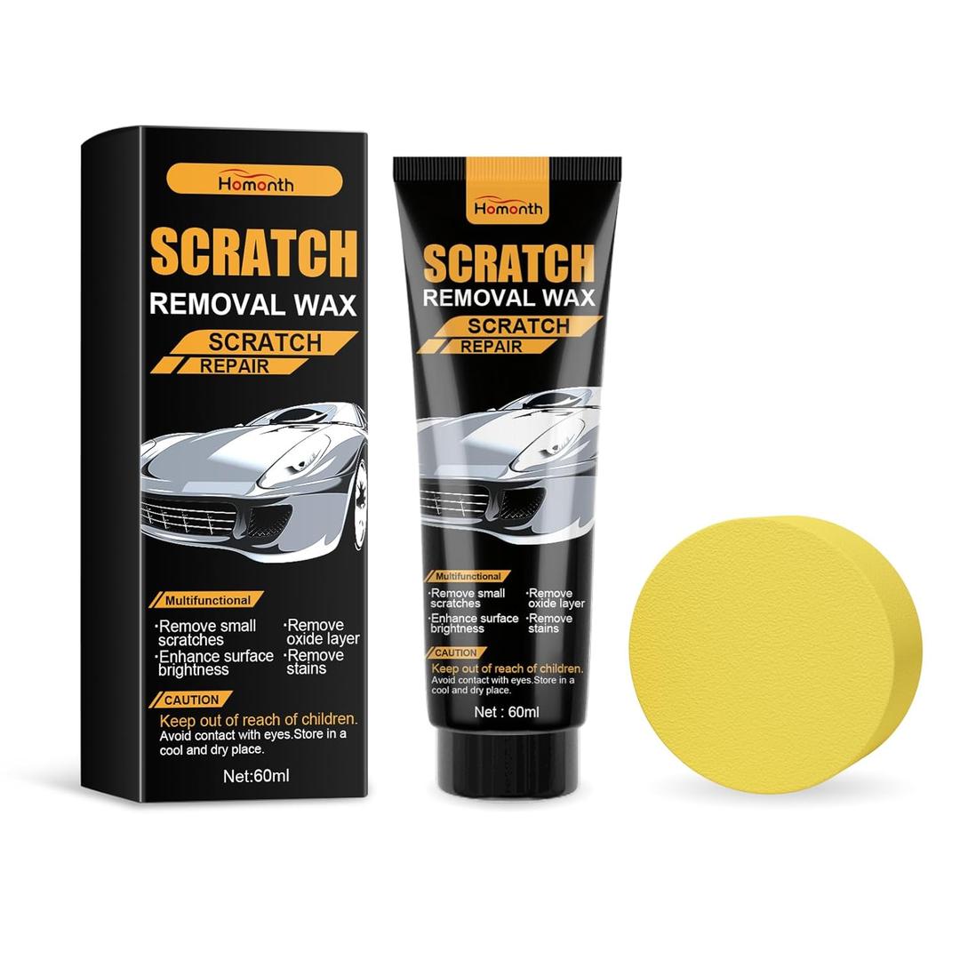 Car Scratch Remover Paste  Contains Mineral Oil & Silica, Removes Scratches/Oxidation/Stains, Restores Car Paint Shine, Easy 3-Step Use for Auto Metal Surface Maintenance