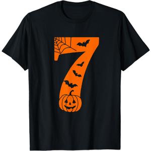 Number 7 Funny Meme Saying 6 7 Six Seven Halloween Costume T-Shirt, Size: XL