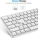 OMOTON Bluetooth Keyboard Compatible with Mac, with Numeric Keypad, Rechargeable Wireless Keyboard Compatible with MacBook Pro/Air, iMac, Mac mini/Pro Laptop and PC (Silver)