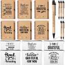 6Set Employee Appreciation Gifts Bulk, Thank You Gift Inspirational Notebook Makeup Bag for Team Volunteer Nurse Coworker Teacher, Cosmetic Bag Notepad with Bamboo Pen Gifts Box (6, Inspirational)