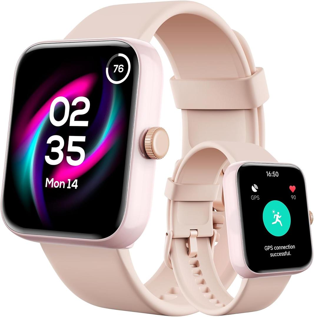GPS Smart Watch for Women, 4 Satellite Positioning, 1.85" Fitness Tracker with Bluetooth Call, 3ATM Waterproof Heart Rate/Sleep/SpO2 Monitor, 105+ Sport Modes, 12 Days Battery, for Android iPhone