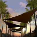 Amgo 12' x 12' x 12' Brown Triangle Sun Shade Sail UPF50+ Canopy Awning AGSLT, 95% UV Blockage, Water & Air Permeable, 200GSM Heavy Duty Commercial and Residential (We Make Custom Sizes)
