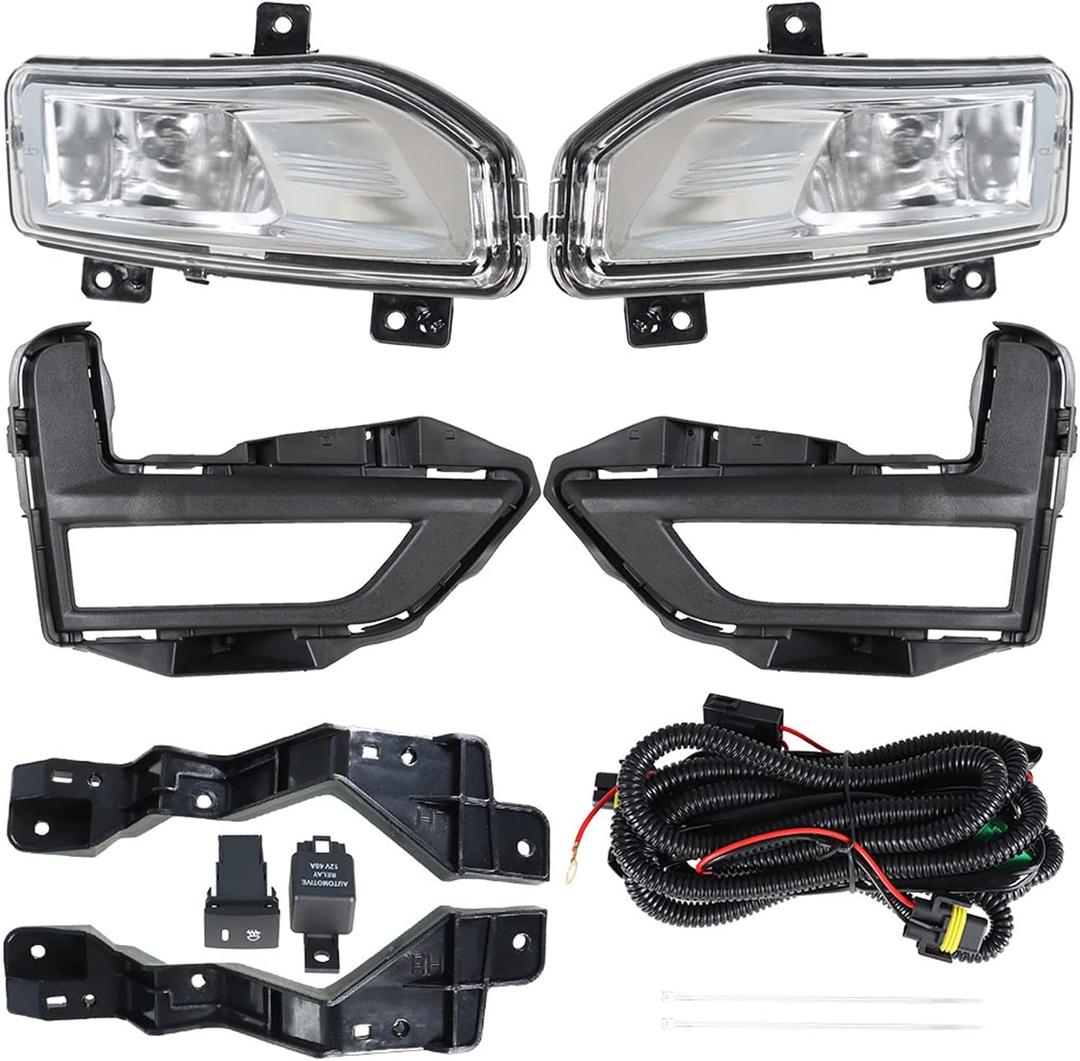 labwork 1 Pair Fog Lights Replacement for 2017-2020 Rogue S SL SV Hybrid Fog Driving Lights Switch Bezel Wires Clear Lens Fog Lights 261558995A 261508995A