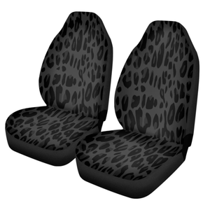 Car Seat Cover Black and Grey Fur Pattern Front for Cars, Easy to Install Cover Set, Accessories Auto Trucks Van SUV,2 Packs