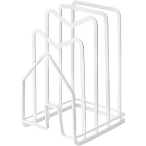 Poeland Kitchen Pantry Organizer Rack for Dinnerware, Bakeware, Cookware, Cutting Boards, Pan Lids (White)