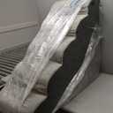 Dog Steps for Bed 24.4" High, Curved 5-Step Dog Stairs for Small Medium Dogs, PetDog Steps for Beds/Couch 22-26 in, Non-Slip Dogs Ramp with 35D High-Density Foam, Grey