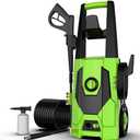 AgiiMan Electric Pressure Washer - 5000PSI Max 3.6 GPM Power Washer with 35FT Power Cord, 20FT Hose, Soap Tank, High Pressure Washer Electric Powerd Car Cleaning for Garden, Patios, Yard, Green