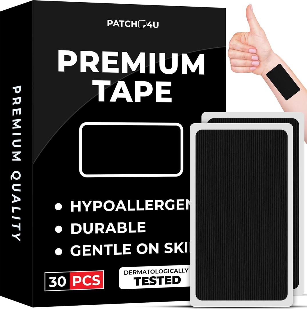 PATCH4U Premium Tape (30 Pack)  Pain Free Removal, Hypoallergenic, Latex Free & Gentle On Skin  Skin Friendly Adhesive Cotton Tape 3 PACK