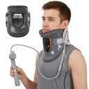 Cervial Traction Device with Air Pump, Inflatable Neck Stretcher for Pain Relief, Cervical Brace Collar for Neck Decompression, Spine Alignment and Reduce Disc Pressure