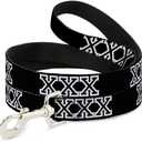 Buckle-Down Pet Leash - XXX Black/White - 4 Feet Long - 1" Wide