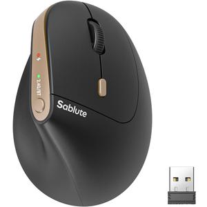 SABLUTE MAM3 Ergonomic Mouse, Bluetooth Mouse for Small/Medium Hands,Dual-Device Connectivity for Computer/Laptop, Rechargeable Wireless Vertical Mouse with 4 Adjustable DPI for Window,Mac OS,Black