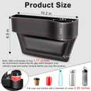 Car Seat Gap Filler Organizer, 2 Pack Multifunctional Car Seat Organizer, Auto Console Side Storage Box with Cup Holders 2 Seat Hooks for Drink, Car Organizer Front Seat for Holding Phone, Sunglasses