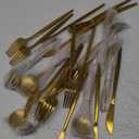 40-Piece Gold Silverware Set for 8, CEKEE Stainless Steel Gold Flatware Set, Cutlery Set Kitchen Utensils Set, Tableware Include Forks Knives Spoons for Home Restaurant Wedding, Satin Finish (Matte Gold)
