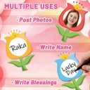 JarThenaAMCS 45 Pcs Spring Tulip Floral DIY Cutouts Colorful Flower Shape Paper Cutting Bulletin Board Decoration with 100 Pcs Glue Points for Party Classroom Home Photo Crafts