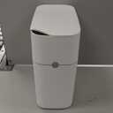 CTIME Touchless Automatic Bathroom Trash Can with Lid - 3 Gallon Slim Motion Sensor Garbage Can for Bedroom, Kitchen, Office - White (6" W x 11" L x 13" H)