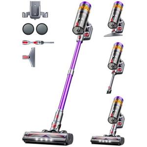 Cordless Vacuum Cleaner, 600W 50Kpa 70 Mins Cordless Stick Vacuum, Self-Standing Wireless Vacuum with Touch Screen, Charging Dock, Anti-Tangle Rechargeable Vacuum Cleaners for Home/Pet Hair/Carpet