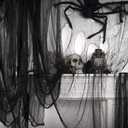 ZYP 410" x 80" Large Halloween Black Creepy Cloth Decorations Spooky Fabric Black Creepy Scary Gauze Cloth Decoration,Halloween Black Cloth for Halloween Party Supplies (Spooky Cloth-02)
