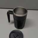 Automatic Stirring Coffee Cup with Temperature Display, Rechargeable Coffee Mug, 13.5oz Self-Stirring Mug with Lid, Stainless Steel Material Suitable for Coffee, Milk, and Other Beverages (Black)