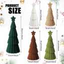 Bucherry 5 Pcs Neutral Christmas Velvet Trees Set 3 Sizes 11 Inch Modern Velvet Cones Trees Decoration Christmas Tabletop Centerpieces for DIY Xmas Holiday Decor(Brown, White, Green)