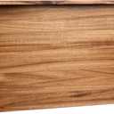 Joy&Grace Large Ottoman Tray for Living Room and Coffee Table, Decorative Acacia Wood Serving Tray with Metal Handles for Breakfast in Bed, Dinner Food Kitchen TV (Natural, 24" x 15" x 2")