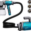 Tilswall Paint Sprayer 800W HVLP Spray Paint Gun, Electric Paint Sprayer Gun with 4 Nozzles & 3 Patterns for House Painting Furniture Cabinets Fence Home Walls Shark 800 (Blue, 1300 ml)