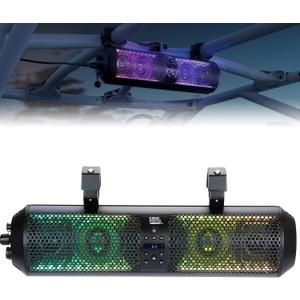 KEMIMOTO UTV Sound Bar 18 Inch SXS Speaker RGB Wireless Control Bluetooth Compatible with 2X Tweeter and 2X Subwoofer Compatible with Polaris Can am Talon CForce, for 1.56"- 2.25" Roll Cage