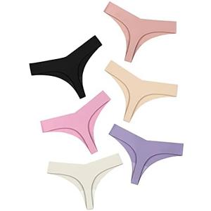 DEANGELMON Seamless Thongs for Women No Show Thong Underwear Women Comfortable Multiple Pack XL