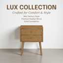 NTC Lux Nightstand with 2 Drawers, Featuring Adaptable Design, 150 lbs Load Capacity, Water-Resistant, Elevate Your Space, Easy Assembly - Teak Look