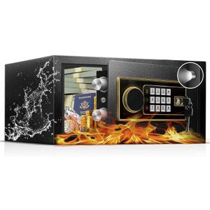 Safe Box for Home, Steel Lock Box for Office & Home Security, Digital Electronic Keypad, Alarm System & Removable Shelf, Cabinet Safe for Documents Money Jewelry Gun (1.2 Cu Ft)