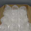 Eaasty Glasses Set of 12 Vintage Goblet 9 oz Vintage Colored Glass Goblet Beverage Stemmed Glass Cups Romantic Embossed Glassware for Wedding Party Holidays Anniversary (Clear)