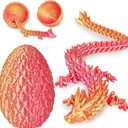 Dragon Eggs with Dragon Inside, 3D Printed Surprise Funny Gifts for Kids, Articulated Dragon Fidget Toys for Adults, Executive Desk Toys Office Room Dcor (Orange Red, M-Size) (M (H:5.8 inches))
