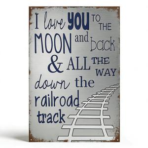 Metal Tin Sign 12x8 Inch Love Quote Wall Decor – Vintage Retro Decorative Metal Sign with Pre-Drilled Holes – Romantic Home Bedroom Wall Art