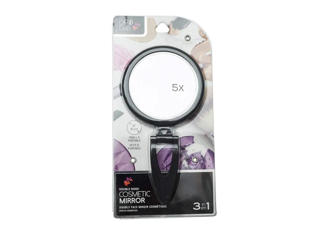 Jacent Dib & Dab 3-in-1, Double Sided 5X Magnification Face Mirror, 3 Inch Diameter - 1 Pack