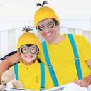 Halloween Costume Accessories Adults-T-shirt/Yellow Beanie hat/Goggles/Gloves/Suspenders Dress Up for Halloween S