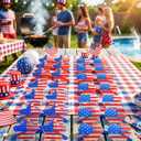 12/20/36 Pack 4th of July Star/Heart Sunglasses Patriotic Party | Red white blue sunglasses for pool parties, fireworks, parades, photo props, and Independence Day fun (Red)