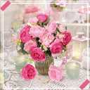 8 Bundles Artificial Peonies Flowers Boho Faux Flowers Arrangements Artificial Centerpiece Spring Bouquet Floral Wedding Decoration for Vase(Pink Series)