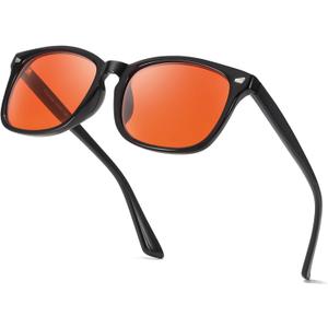 TJUTR 99.9% Blue Light Blocking Sleep Glasses, Professional 2.0 AR Coatings Amber Lens for Computer Reduce Eyestrain
