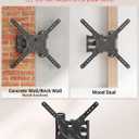 ELIVED TV Wall Mount for Most 26-60 Inch TVs, Swivel and Tilt Full Motion TV Mount with Single Stud Perfect Center Design, Wall Mount Bracket Max VESA 400x400mm, Corner Mount Holds up to 77 lbs.