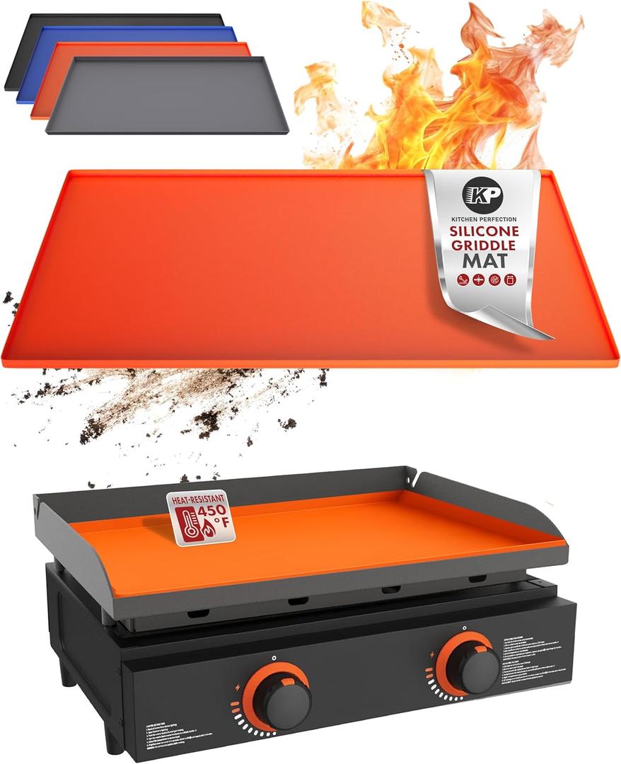 Kitchen perfection 22" Premium Silicone Griddle Cover Mat for Blackstone Griddle 22 Inch - Hermetic Protection from Rust & Debris All Year, Fits All Blackstone 22 Inch Models - Food Grade Silicone (Orange) Kitchen perfection 22" Premium Silicone Griddle Cover Mat for Blackstone Griddle 22 Inch - Hermetic Protection from Rust & Debris All Year, Fits All Blackstone 22 Inch Models - Food Grade Silicone (Orange)