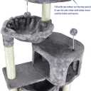 YUNIQUE Cat Tree with Cat Condo and Big Hammock, Grey