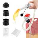 Saker Fuel Transfer Pump Battery Powered, Automatic Portable Fuel Pump with Auto-Stop, 51'' Extra Long Hose, 3.2 Gallon per Min, 3 Can Adapters, for Gasoline, Diesel and Oil