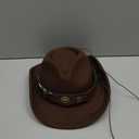 Felt Fedora Western Cowboy Hat for Women Men
Removable Longhorn Bull Buckle Band, Cotton Poly Blend, Roll Sun Wide Brim, Sweatband, Adjustable, Rodeo Cowgirl Wear