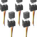 5 Pack 40/30 AMP Relay,Car Accessories Relays,4 Pin 5 Pin 12V Relay with Harness,Automotive Relay Switch Socket Plug Wire Harness,Car Relay,Fit for Car Truck Van Motorcycle Boat (30A 4Pin SPST)