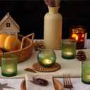 30 Pcs Assorted Ribbed Green Votive Candle Holders, Tea Light Candle Holders Glass for Table Centerpiece, Green Candle Holders for Wedding, Bridal Shower and Tea Party Decorations